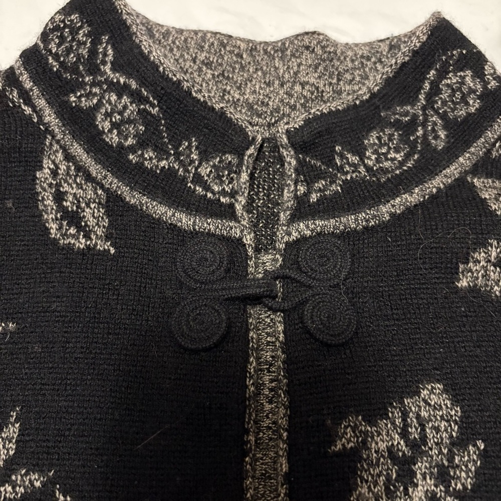 Talbots wool Cardigan Black & Golden Tan - Picture 9 of 13